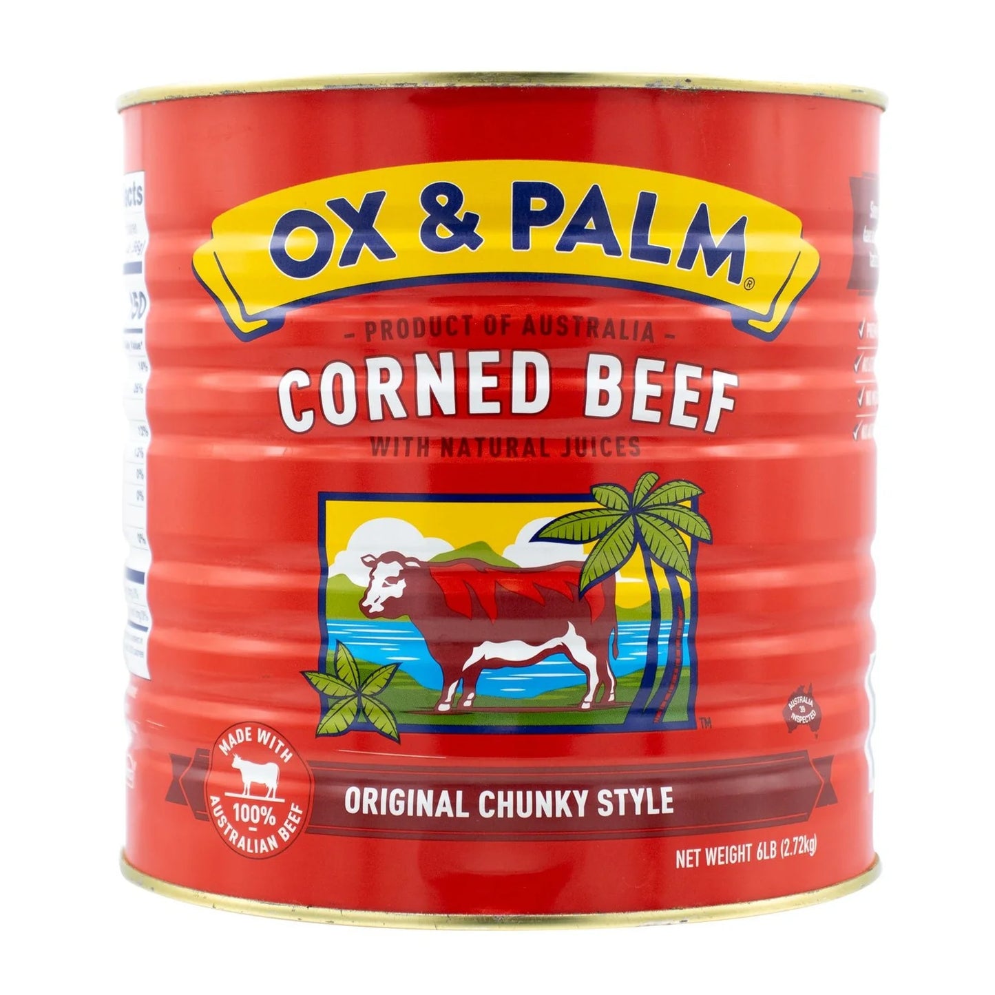 Ox & Palm Canned Corn Beef - 6 lbs.