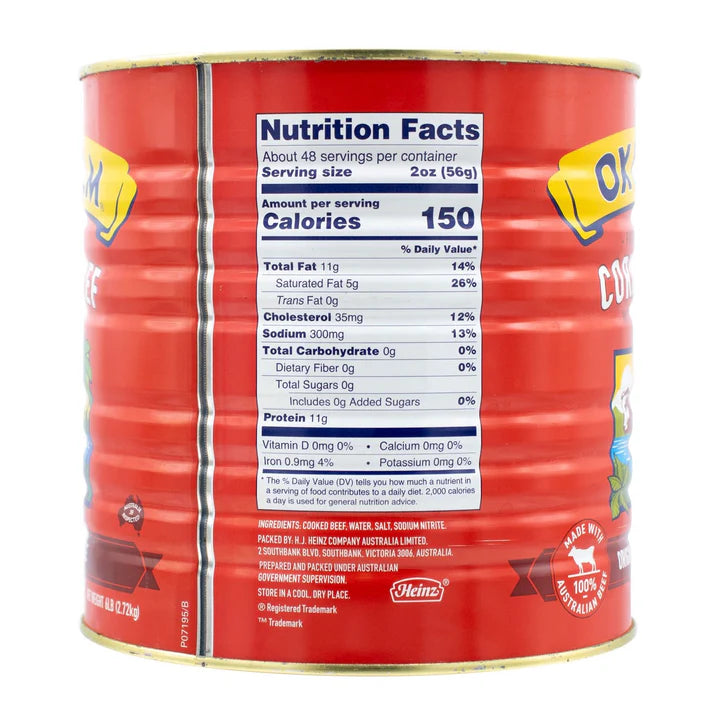 Ox & Palm Canned Corn Beef - 6 lbs.