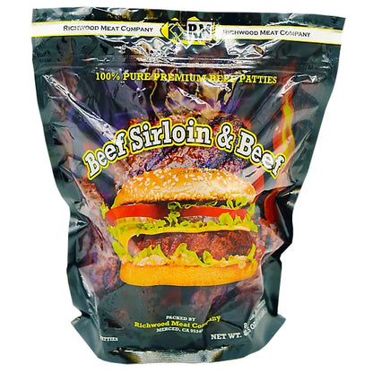 Ground Beef Sirloin Burger Patties - 2.5 lbs