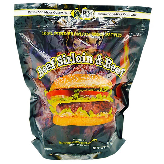 Ground Beef Sirloin Burger Patties - 2.5 lbs