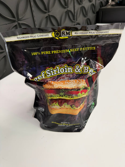 Ground Beef Sirloin Burger Patties - 2.5 lbs